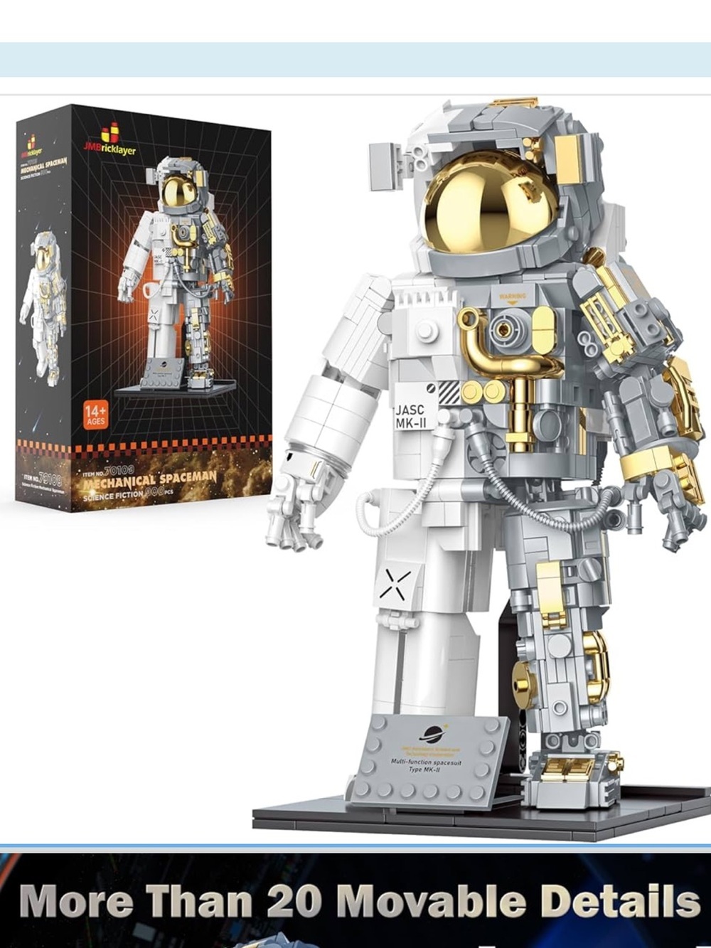 JMBricklayer Mechanical Spaceman 70109 Building Set 900 Pieces
